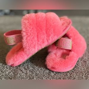 Ugg Toddler Pink Fluffy Yeah Slide